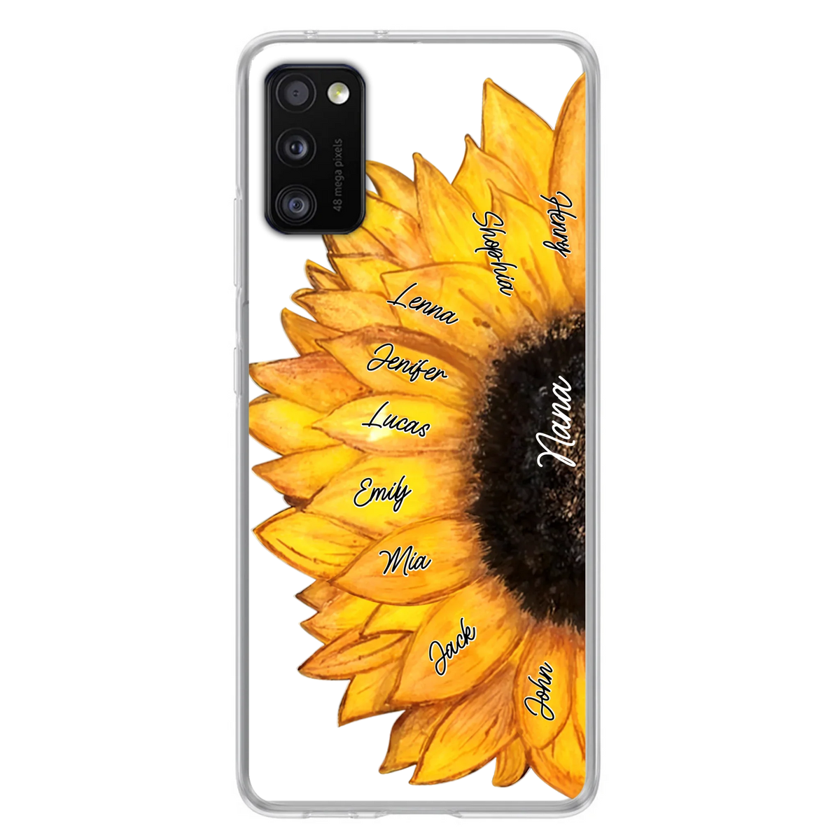 Custom Personalized Sunflower Grandma Phone Case -Upto 9 Kids - Mother's Day Gift Idea for Mom/Grandma