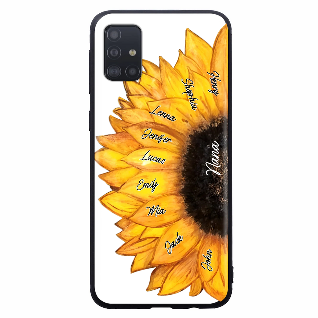 Custom Personalized Sunflower Grandma Phone Case -Upto 9 Kids - Mother's Day Gift Idea for Mom/Grandma
