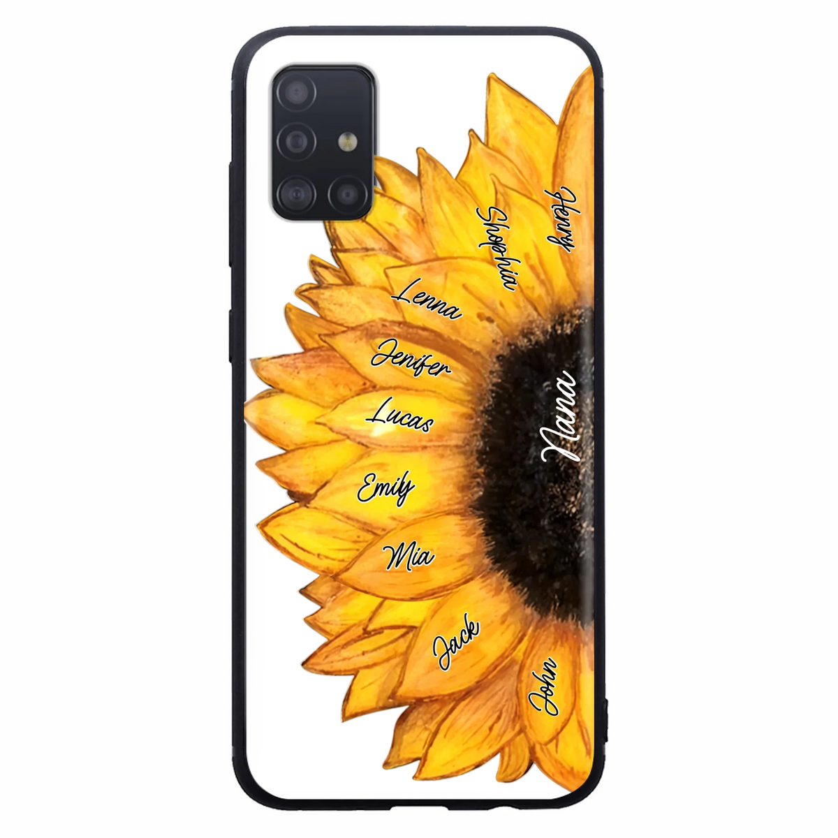 Custom Personalized Sunflower Grandma Phone Case -Upto 9 Kids - Mother's Day Gift Idea for Mom/Grandma