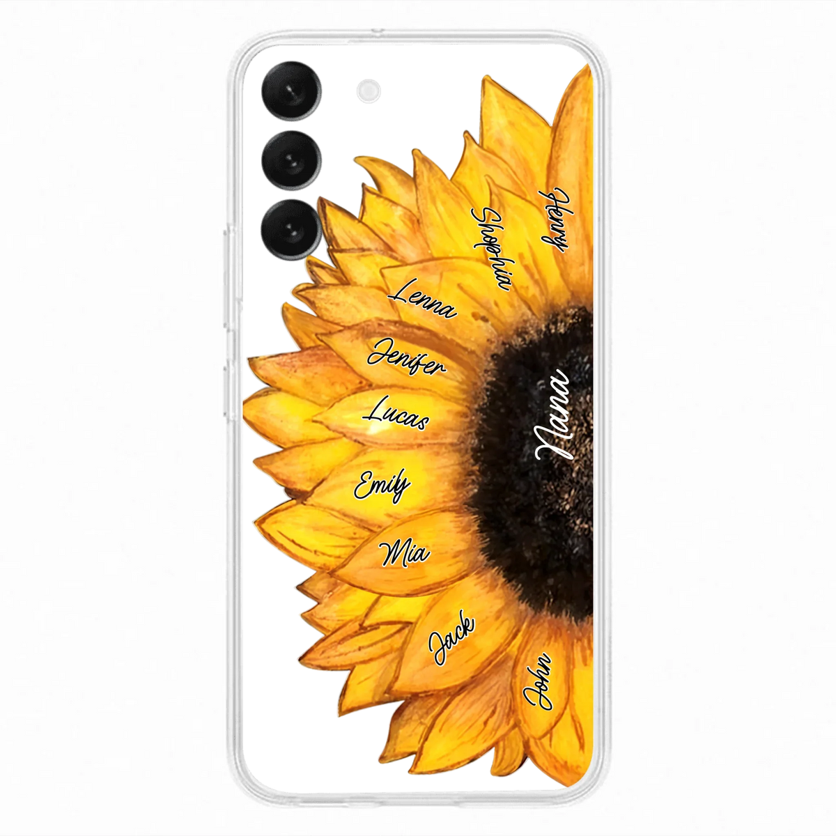 Custom Personalized Sunflower Grandma Phone Case -Upto 9 Kids - Mother's Day Gift Idea for Mom/Grandma