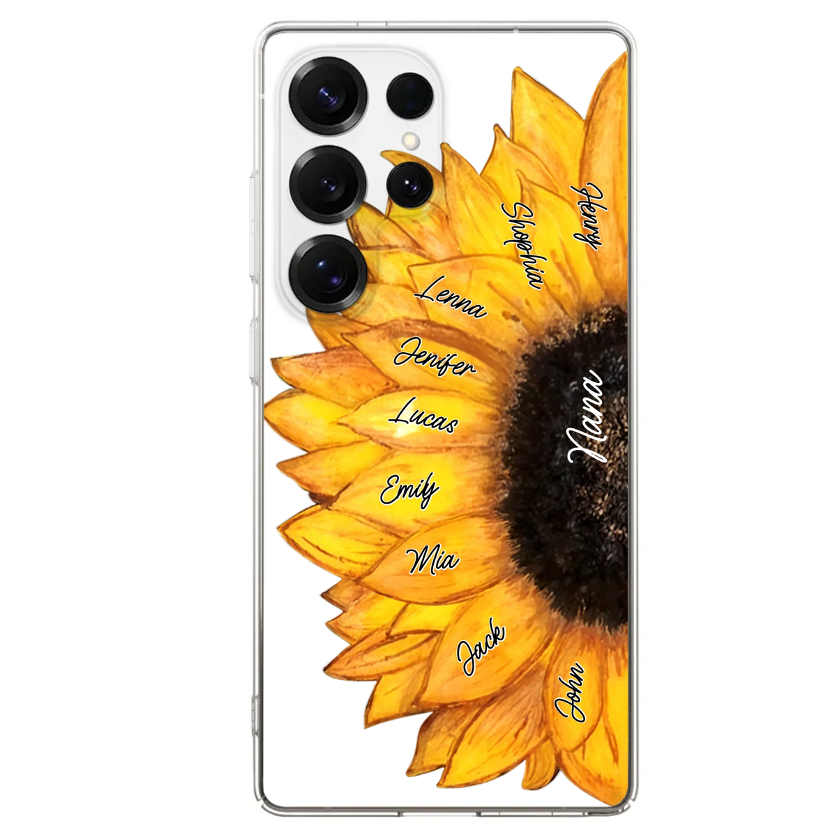 Custom Personalized Sunflower Grandma Phone Case -Upto 9 Kids - Mother's Day Gift Idea for Mom/Grandma