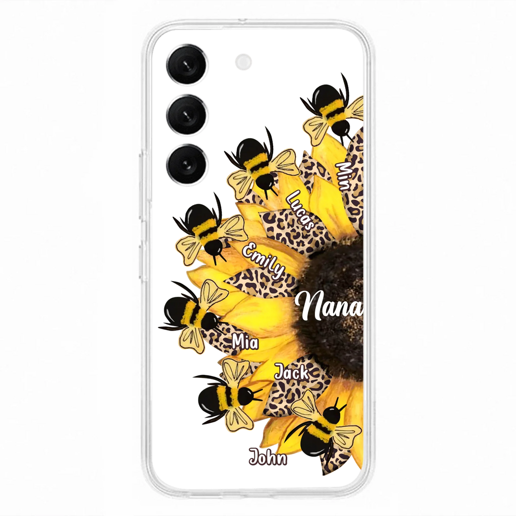 Custom Sunflower Grandma Phone Case - Mother's Day Gift Idea for Mom/Grandma