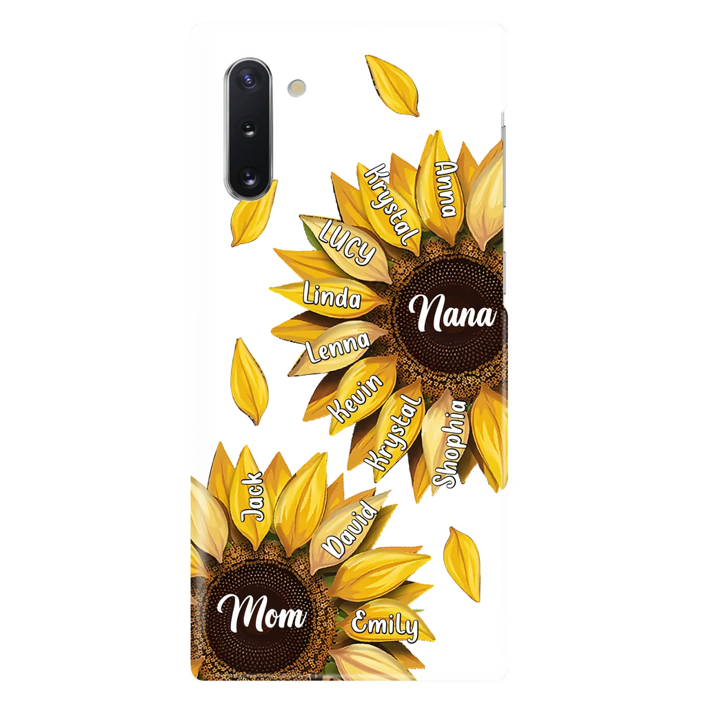 Custom Personalized Sunflower Grandma Phone Case -Upto 11 Kids - Mother's Day Gift Idea for Mom/Grandma -  Case For iPhone/Samsung