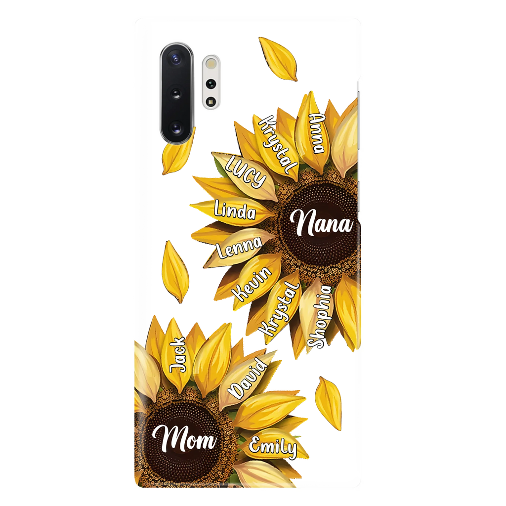 Custom Personalized Sunflower Grandma Phone Case -Upto 11 Kids - Mother's Day Gift Idea for Mom/Grandma -  Case For iPhone/Samsung