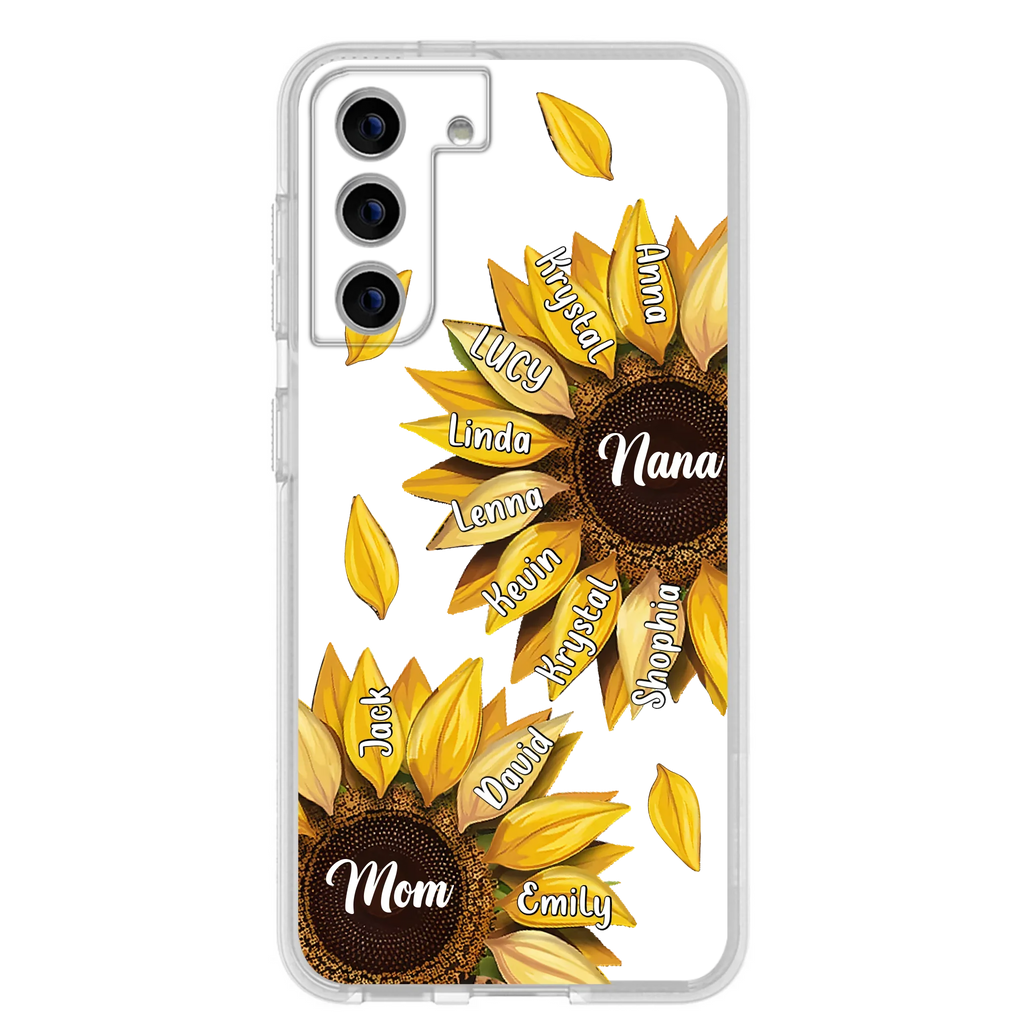 Custom Personalized Sunflower Grandma Phone Case -Upto 11 Kids - Mother's Day Gift Idea for Mom/Grandma -  Case For iPhone/Samsung