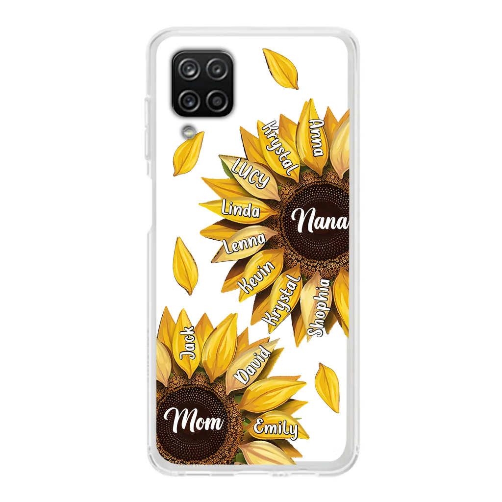 Custom Personalized Sunflower Grandma Phone Case -Upto 11 Kids - Mother's Day Gift Idea for Mom/Grandma -  Case For iPhone/Samsung