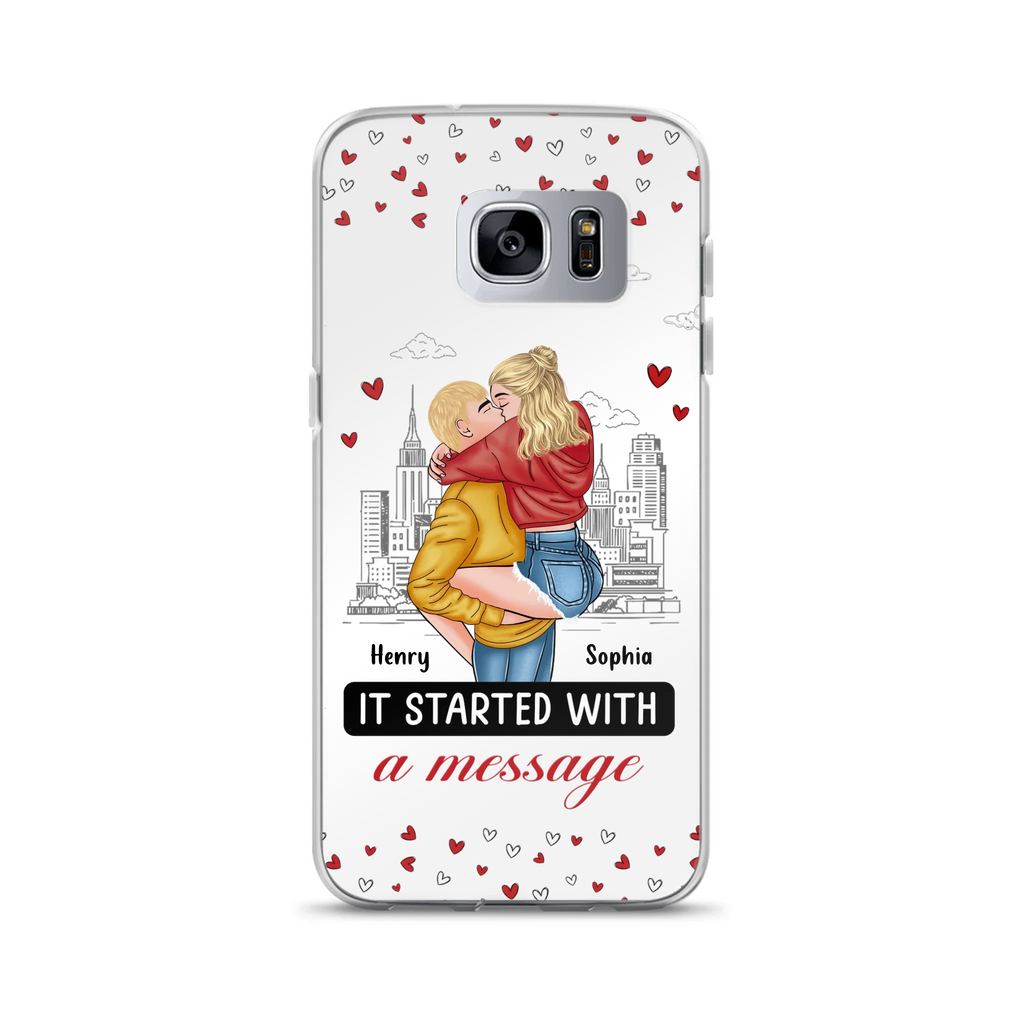 Custom Personalized Couple Phone Case For iPhone/ Samsung - Gift Idea For Couple - It Started With A Message