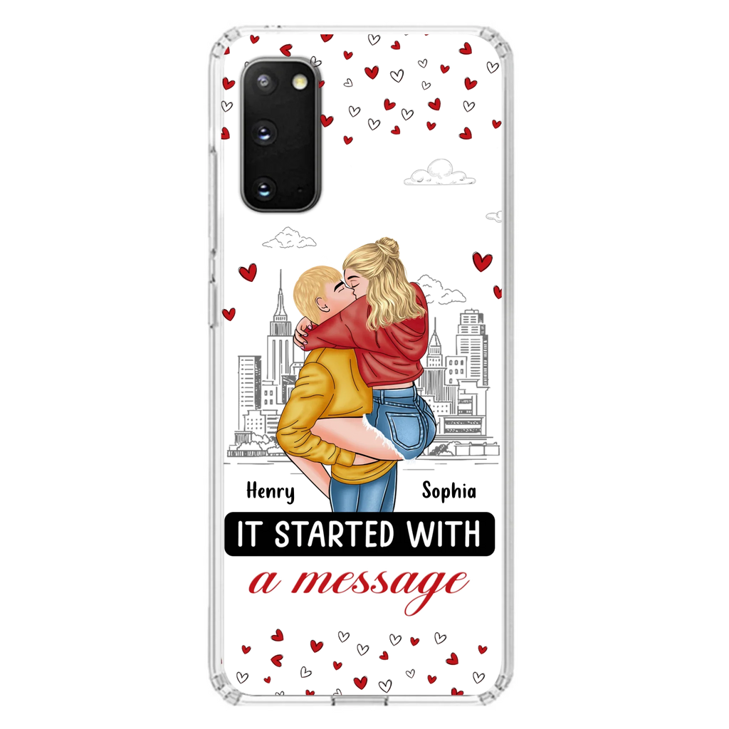 Custom Personalized Couple Phone Case For iPhone/ Samsung - Gift Idea For Couple - It Started With A Message