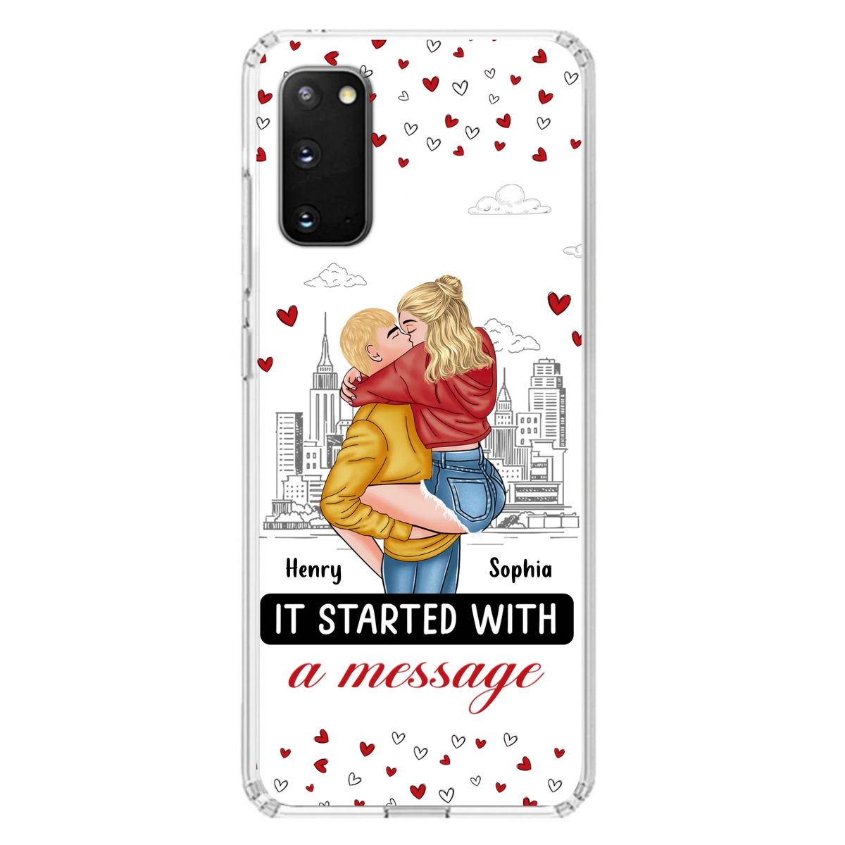 Custom Personalized Couple Phone Case For iPhone/ Samsung - Gift Idea For Couple - It Started With A Message