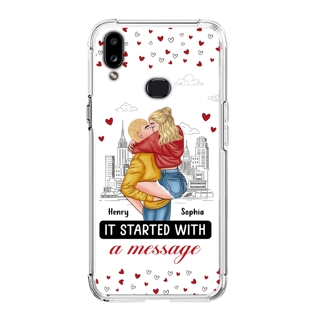 Custom Personalized Couple Phone Case For iPhone/ Samsung - Gift Idea For Couple - It Started With A Message
