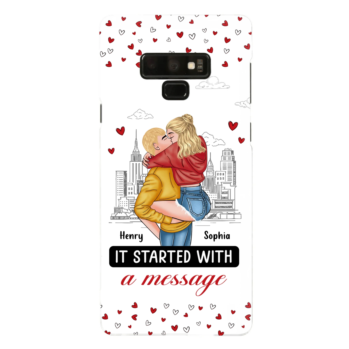 Custom Personalized Couple Phone Case For iPhone/ Samsung - Gift Idea For Couple - It Started With A Message
