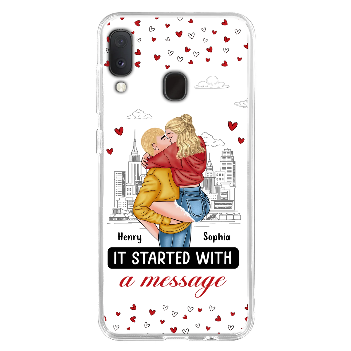 Custom Personalized Couple Phone Case For iPhone/ Samsung - Gift Idea For Couple - It Started With A Message