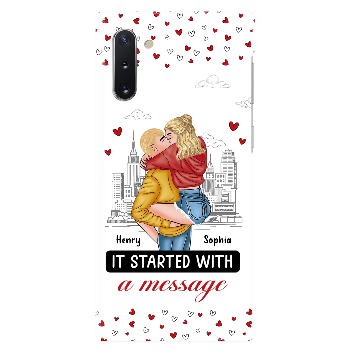 Custom Personalized Couple Phone Case For iPhone/ Samsung - Gift Idea For Couple - It Started With A Message