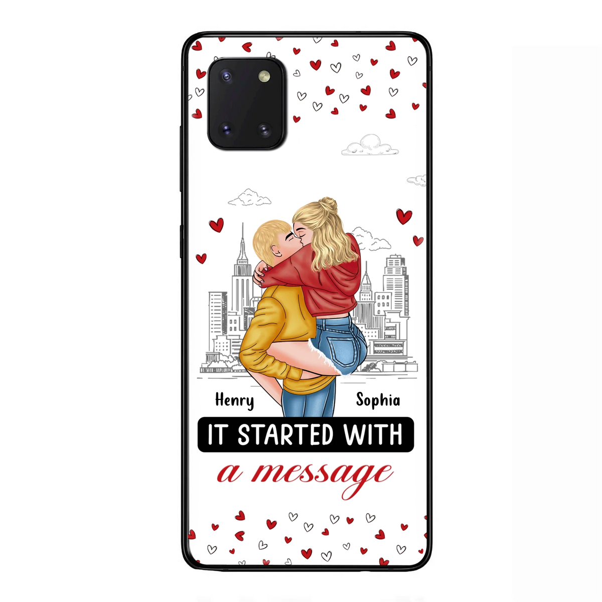 Custom Personalized Couple Phone Case For iPhone/ Samsung - Gift Idea For Couple - It Started With A Message