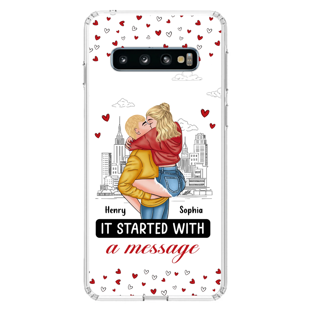 Custom Personalized Couple Phone Case For iPhone/ Samsung - Gift Idea For Couple - It Started With A Message