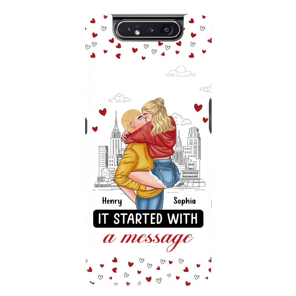 Custom Personalized Couple Phone Case For iPhone/ Samsung - Gift Idea For Couple - It Started With A Message