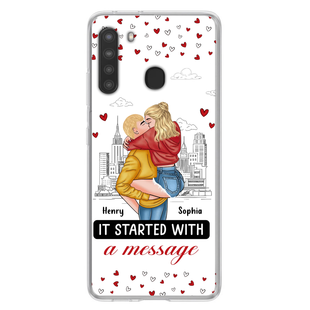 Custom Personalized Couple Phone Case For iPhone/ Samsung - Gift Idea For Couple - It Started With A Message