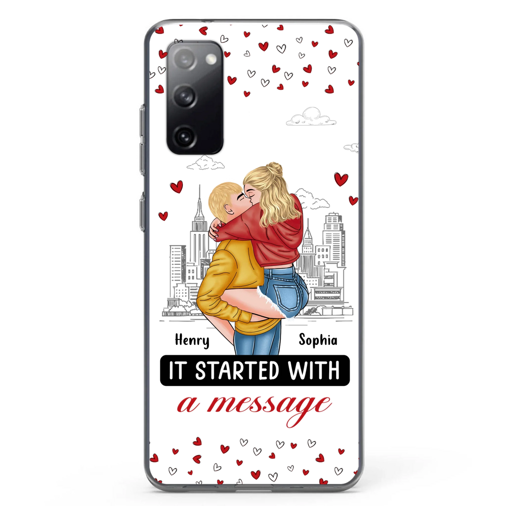 Custom Personalized Couple Phone Case For iPhone/ Samsung - Gift Idea For Couple - It Started With A Message