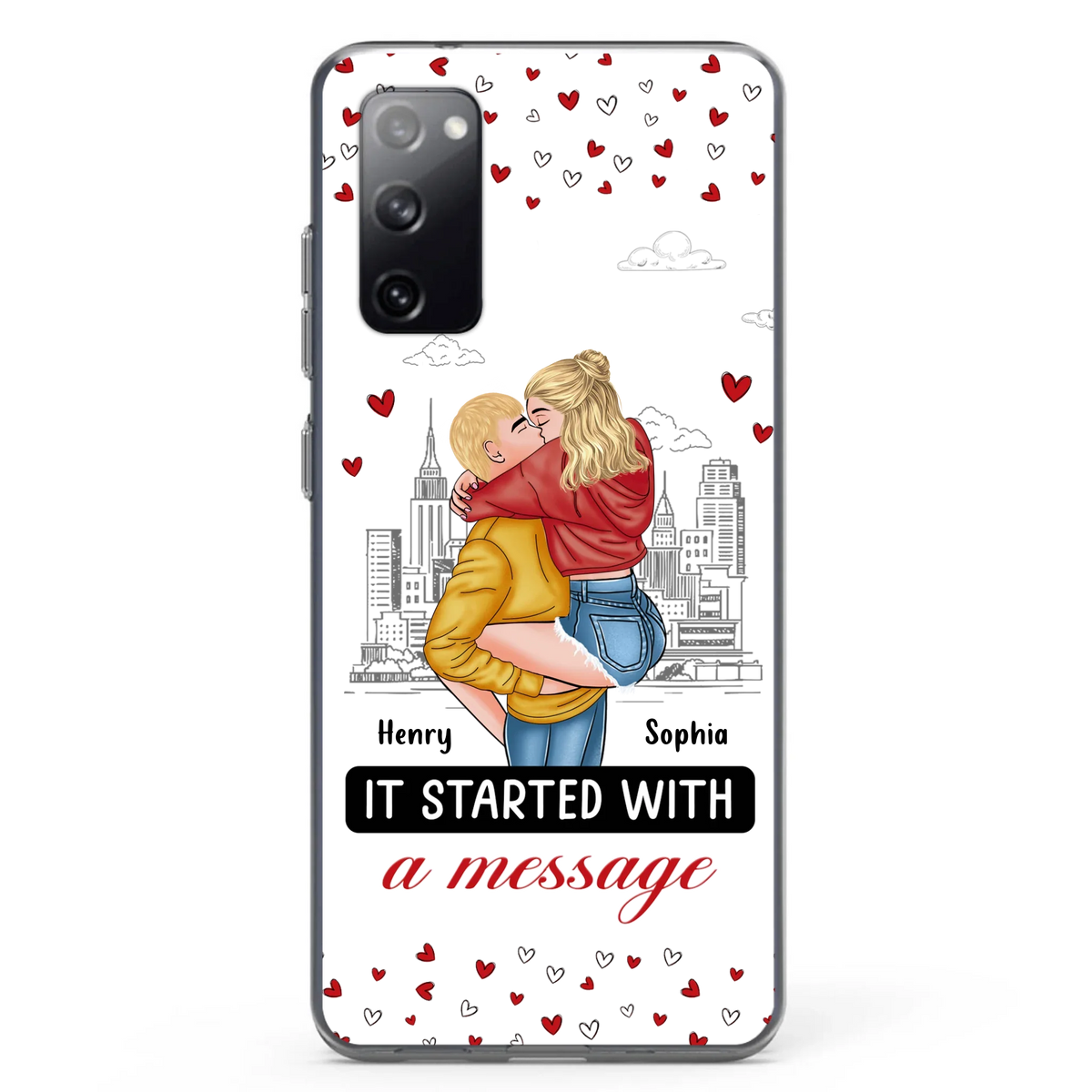 Custom Personalized Couple Phone Case For iPhone/ Samsung - Gift Idea For Couple - It Started With A Message