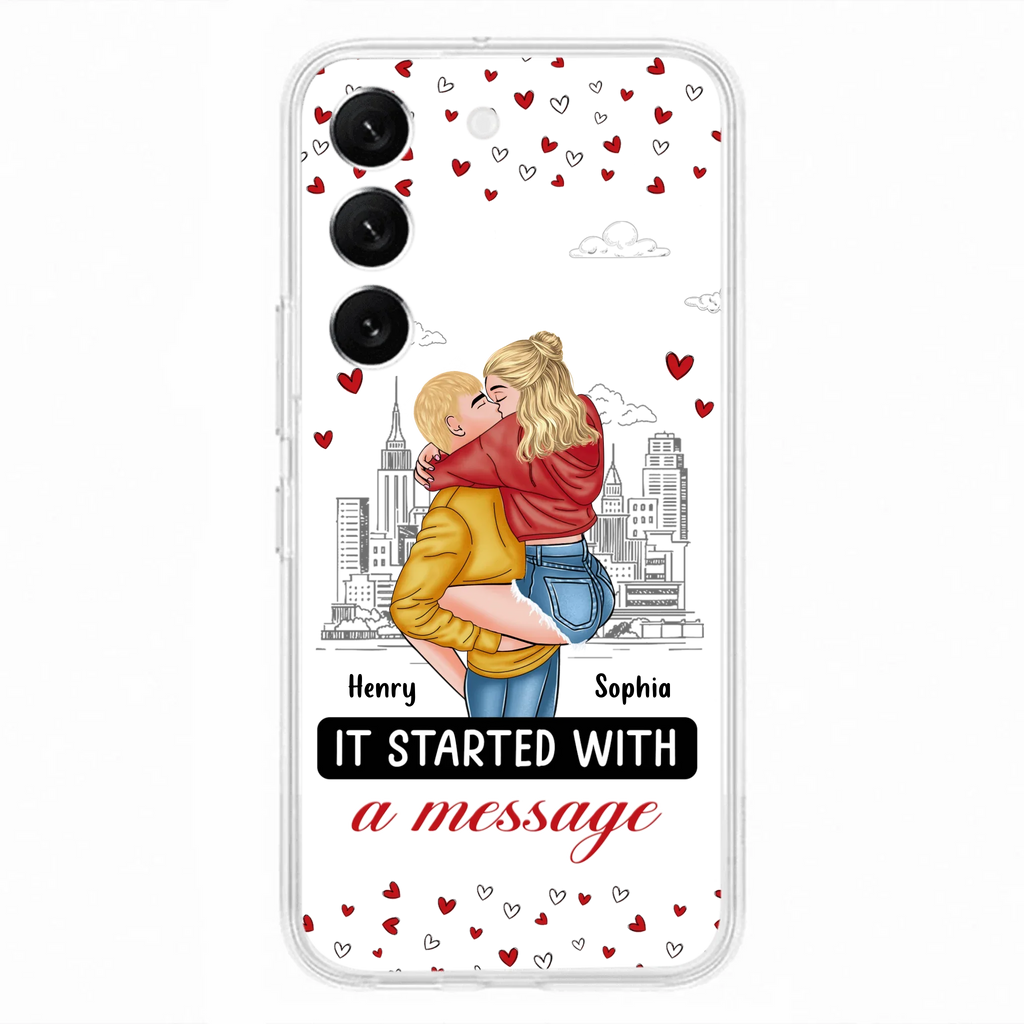 Custom Personalized Couple Phone Case For iPhone/ Samsung - Gift Idea For Couple - It Started With A Message