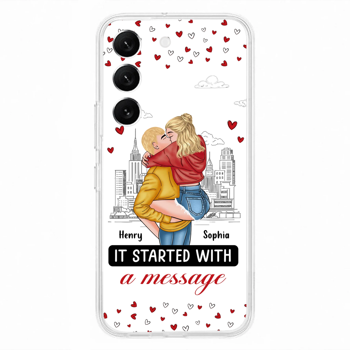 Custom Personalized Couple Phone Case For iPhone/ Samsung - Gift Idea For Couple - It Started With A Message