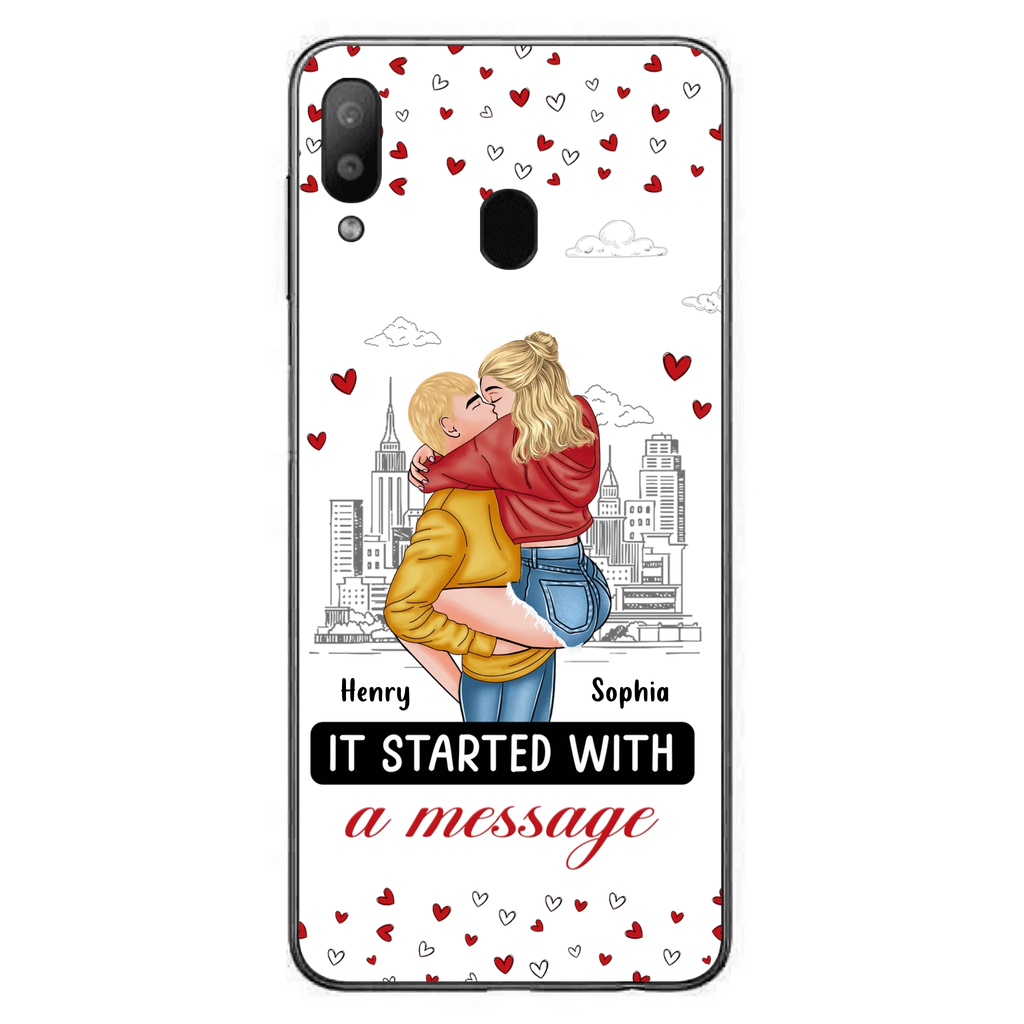 Custom Personalized Couple Phone Case For iPhone/ Samsung - Gift Idea For Couple - It Started With A Message