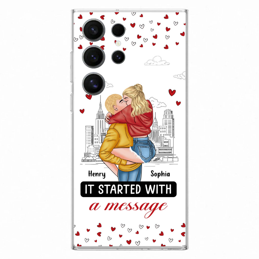Custom Personalized Couple Phone Case For iPhone/ Samsung - Gift Idea For Couple - It Started With A Message