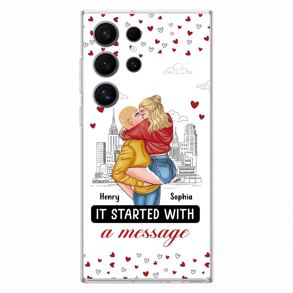 Custom Personalized Couple Phone Case For iPhone/ Samsung - Gift Idea For Couple - It Started With A Message