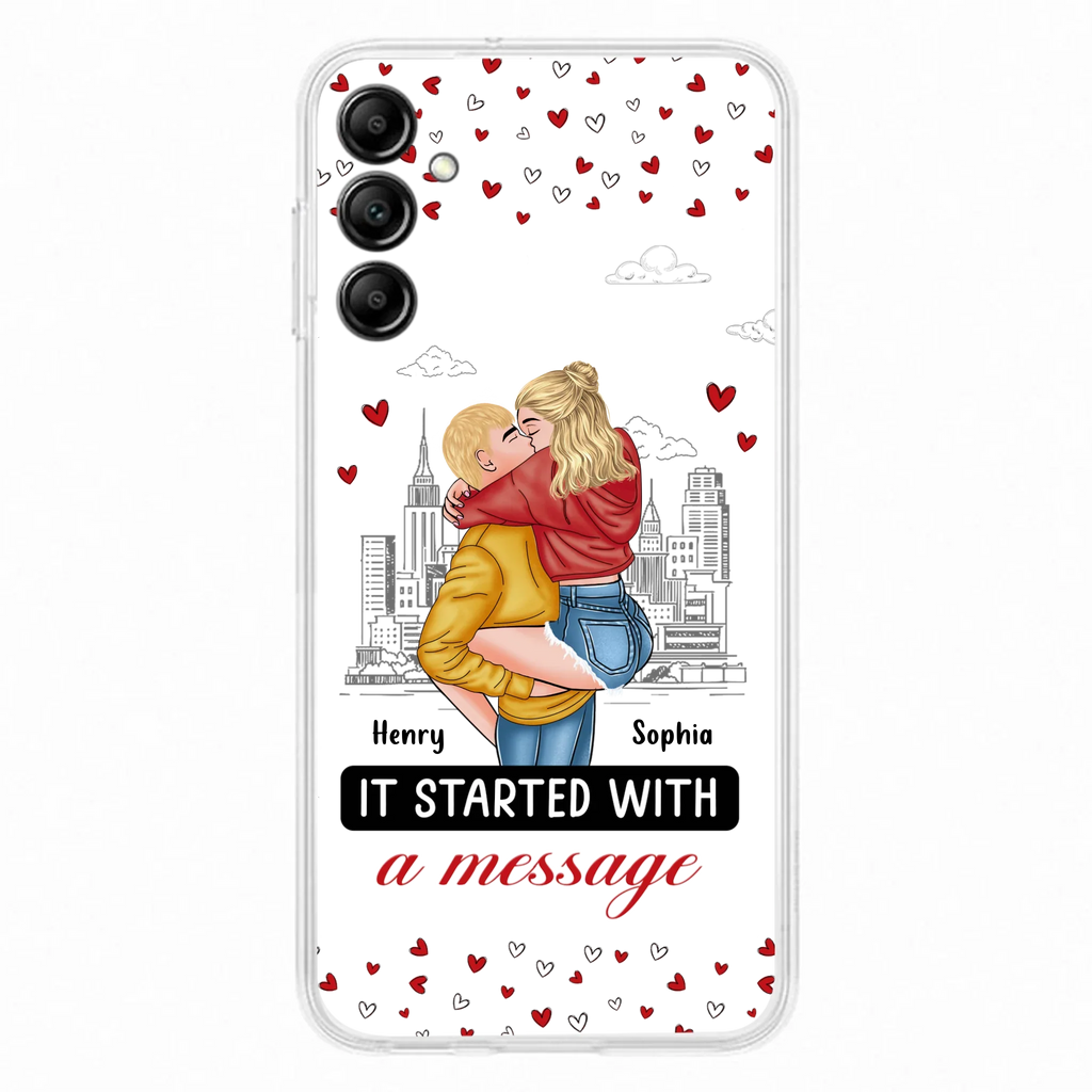 Custom Personalized Couple Phone Case For iPhone/ Samsung - Gift Idea For Couple - It Started With A Message