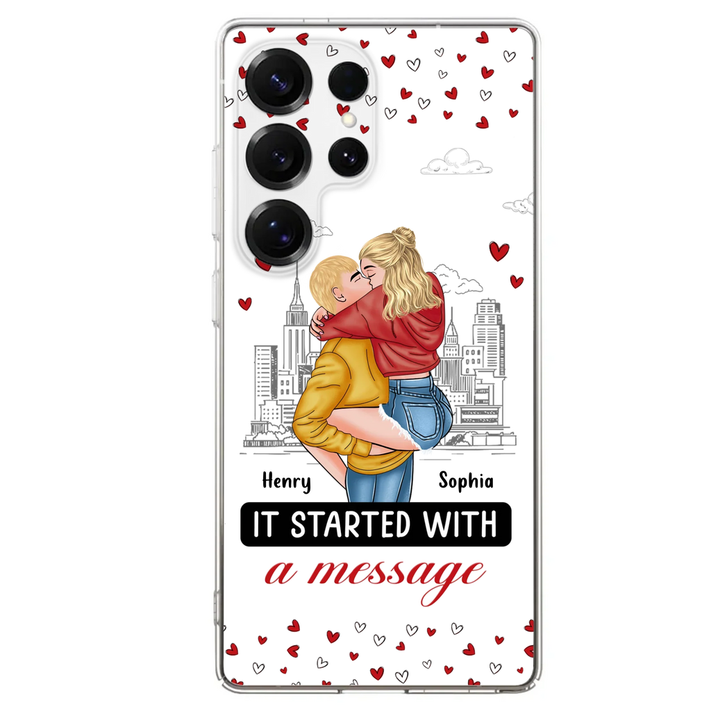 Custom Personalized Couple Phone Case For iPhone/ Samsung - Gift Idea For Couple - It Started With A Message