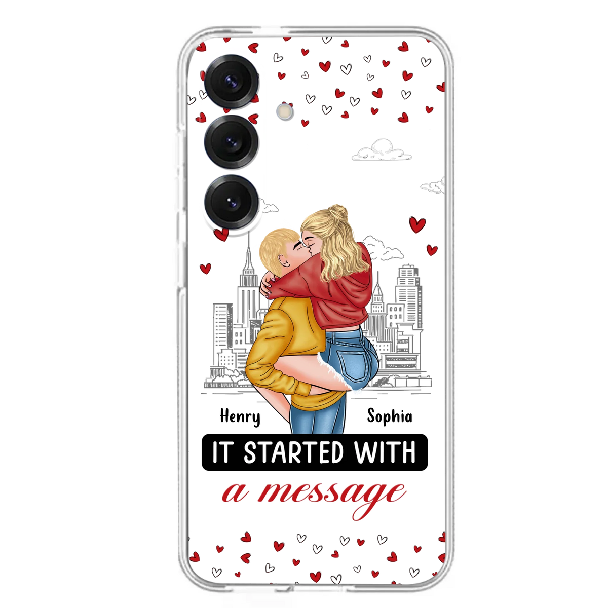 Custom Personalized Couple Phone Case For iPhone/ Samsung - Gift Idea For Couple - It Started With A Message
