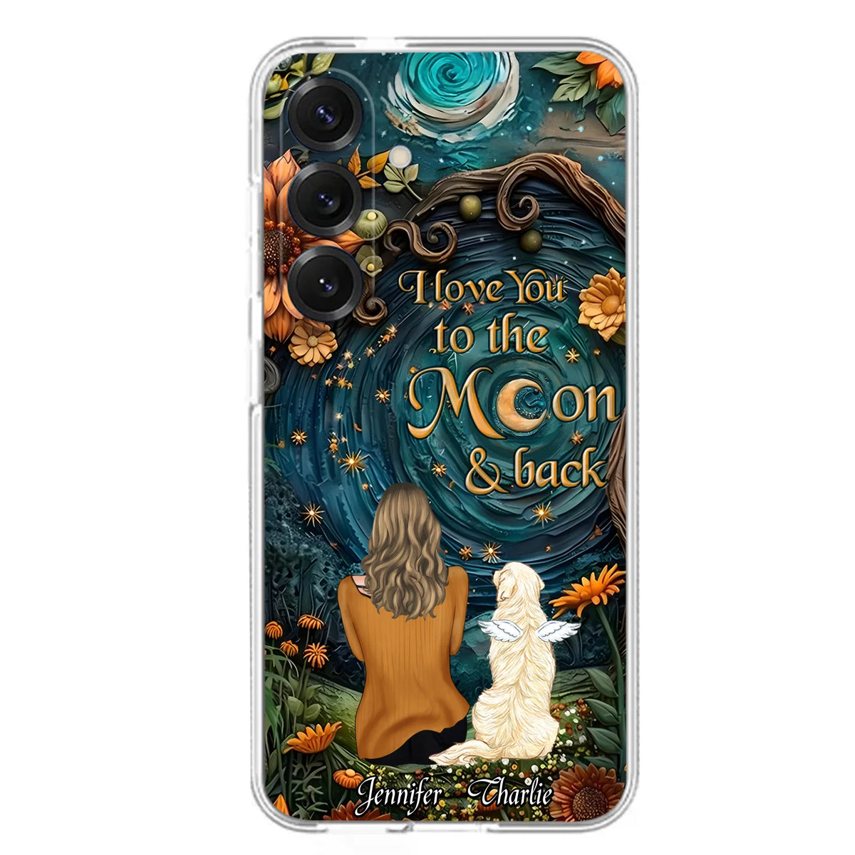 Personalized Galaxy Night Phone Case - Gift Idea For Pet Owner - Case For iPhone/Samsung - I Love You To The Moon & Back