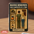 Personalized Camping Couple Toy Box Acrylic Block - Gift Idea For Couple/Camping Lover - Making Memories One Campsite At A Time