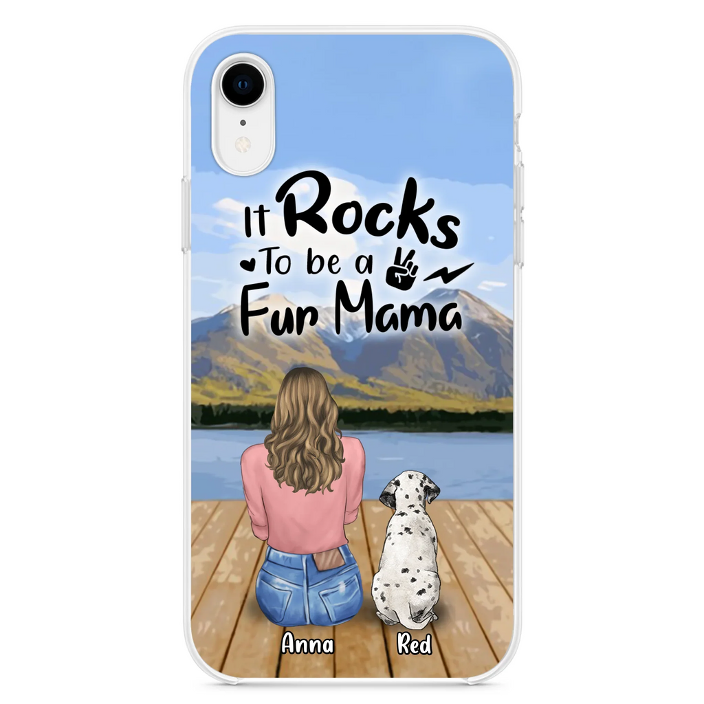 Custom Personalized Pet Mom/Pet Dad Phone Case - Gifts For Pet Lovers With Up to 4 Dogs/ Cats/ Rabbits - It Rocks To Be A Fur Mama