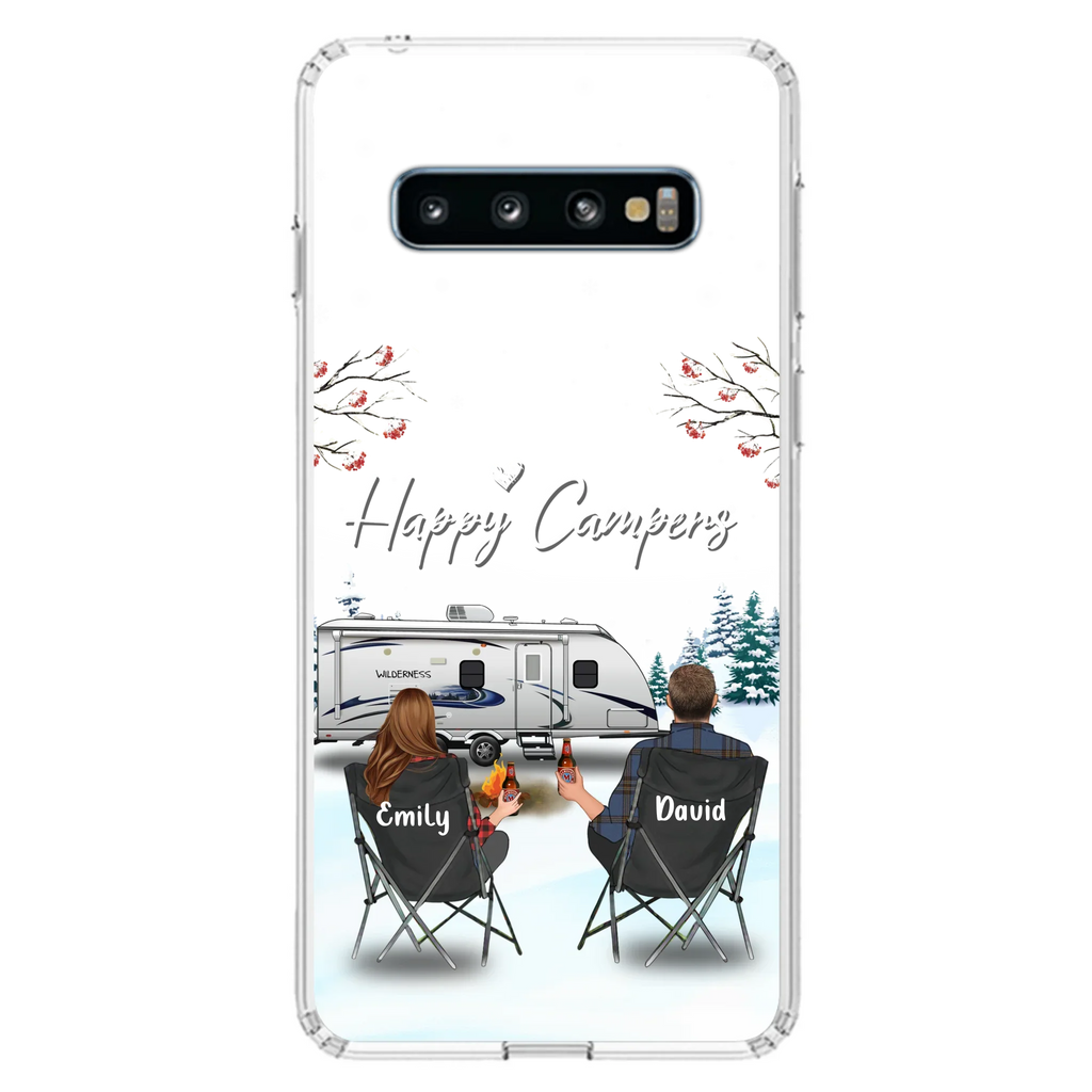Personalized Camping Phone Case - Gift Idea For Camping Lover/Couple/Family/Friends - Happy Campers - Case For iPhone/Samsung