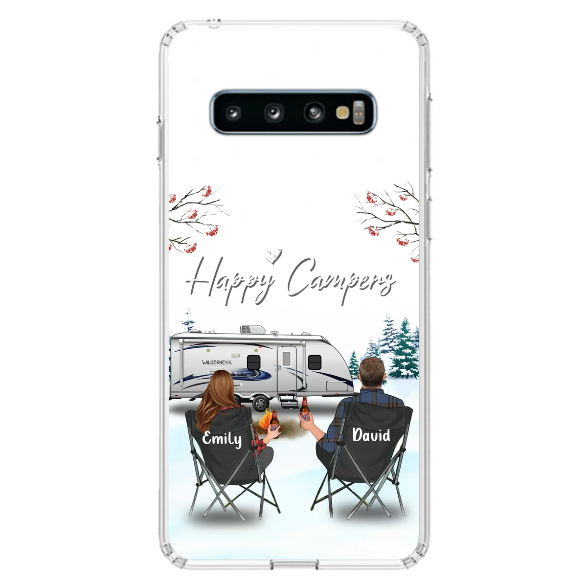 Personalized Camping Phone Case - Gift Idea For Camping Lover/Couple/Family/Friends - Happy Campers - Case For iPhone/Samsung