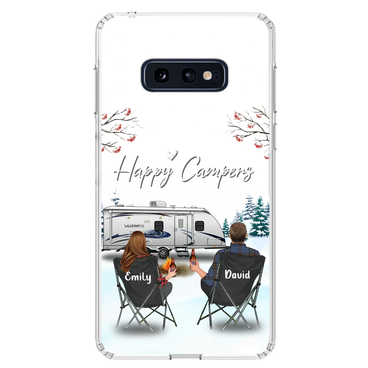 Personalized Camping Phone Case - Gift Idea For Camping Lover/Couple/Family/Friends - Happy Campers - Case For iPhone/Samsung