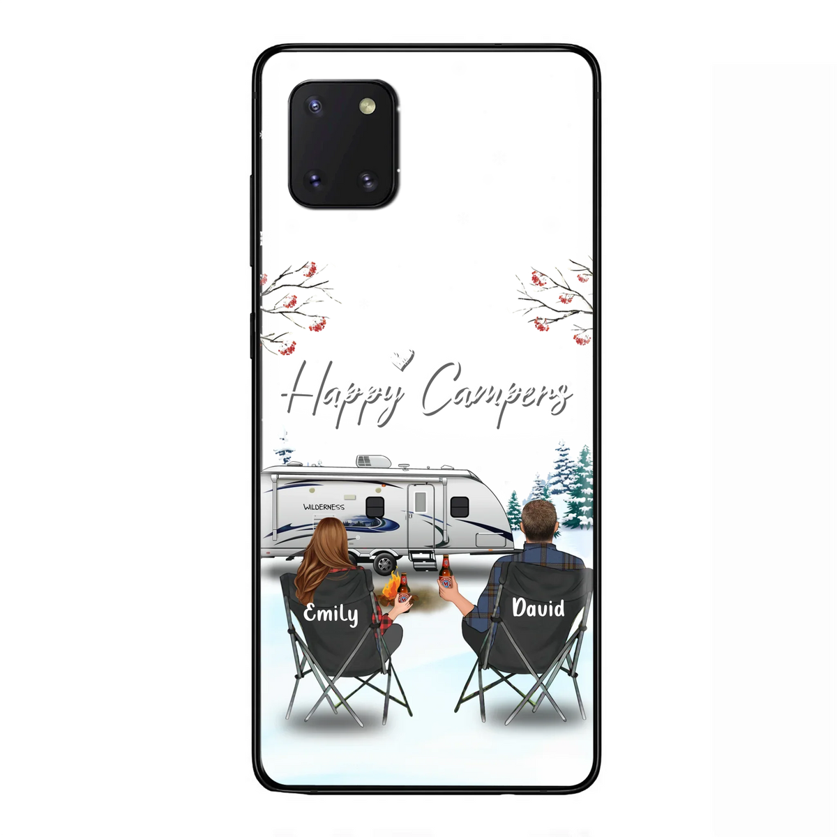 Personalized Camping Phone Case - Gift Idea For Camping Lover/Couple/Family/Friends - Happy Campers - Case For iPhone/Samsung
