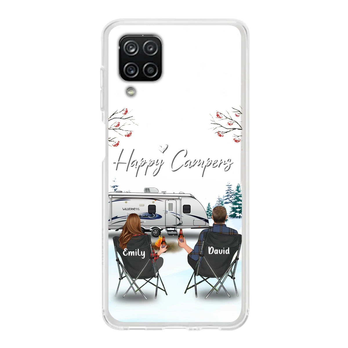 Personalized Camping Phone Case - Gift Idea For Camping Lover/Couple/Family/Friends - Happy Campers - Case For iPhone/Samsung