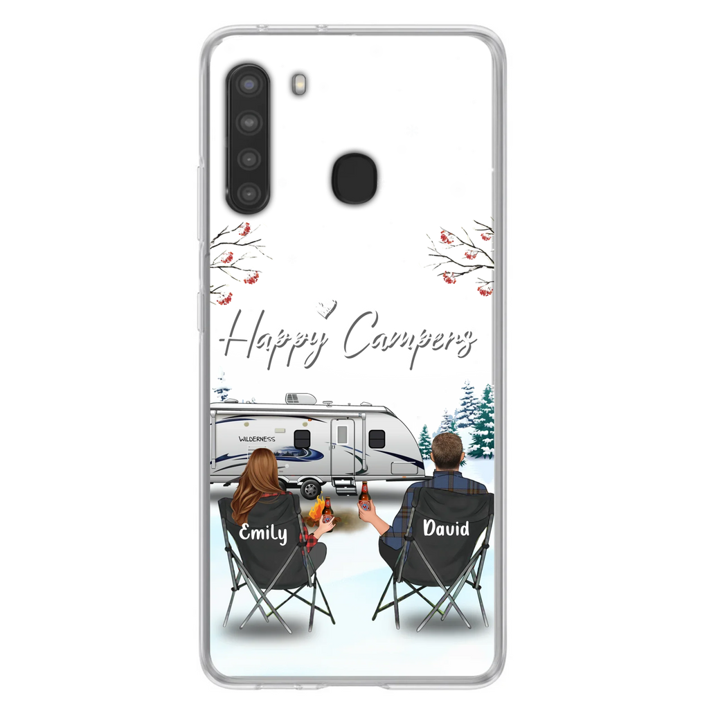 Personalized Camping Phone Case - Gift Idea For Camping Lover/Couple/Family/Friends - Happy Campers - Case For iPhone/Samsung