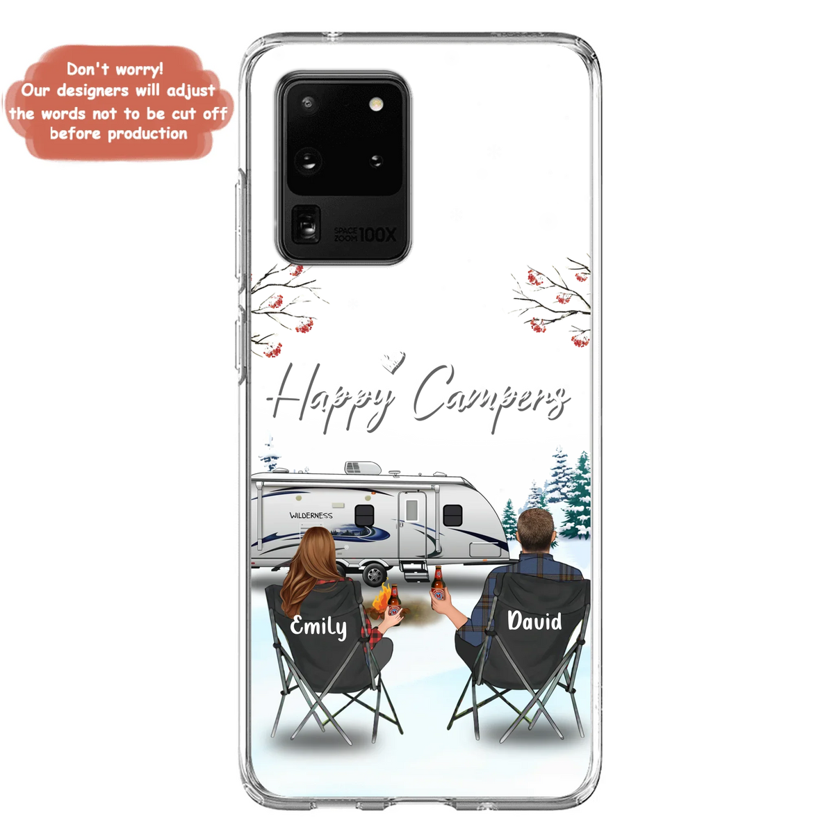 Personalized Camping Phone Case - Gift Idea For Camping Lover/Couple/Family/Friends - Happy Campers - Case For iPhone/Samsung