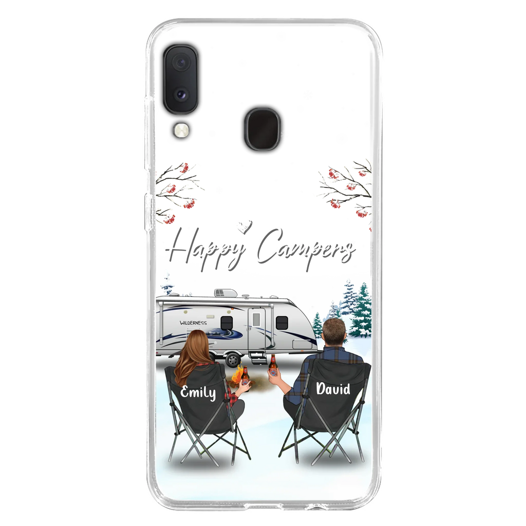 Personalized Camping Phone Case - Gift Idea For Camping Lover/Couple/Family/Friends - Happy Campers - Case For iPhone/Samsung