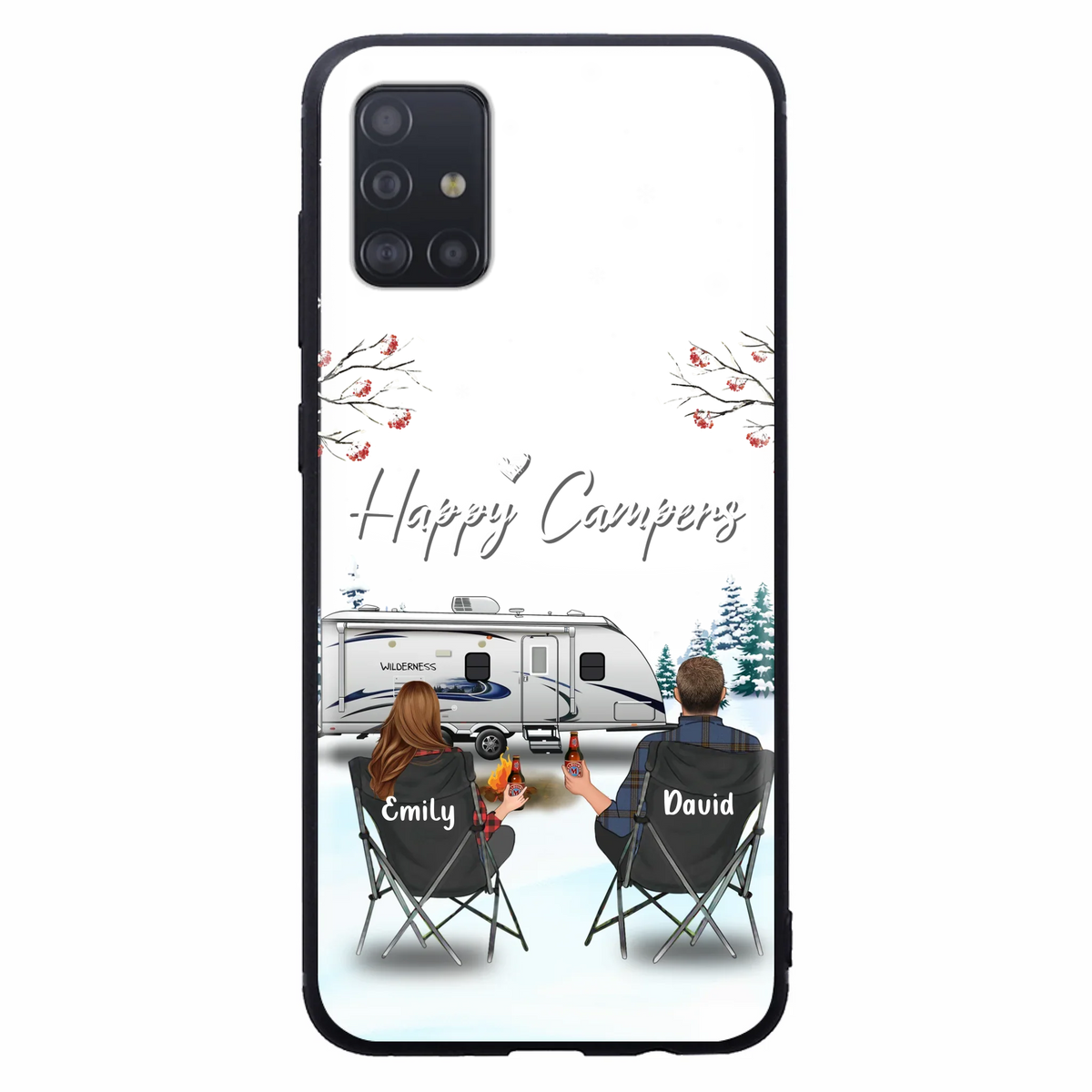 Personalized Camping Phone Case - Gift Idea For Camping Lover/Couple/Family/Friends - Happy Campers - Case For iPhone/Samsung
