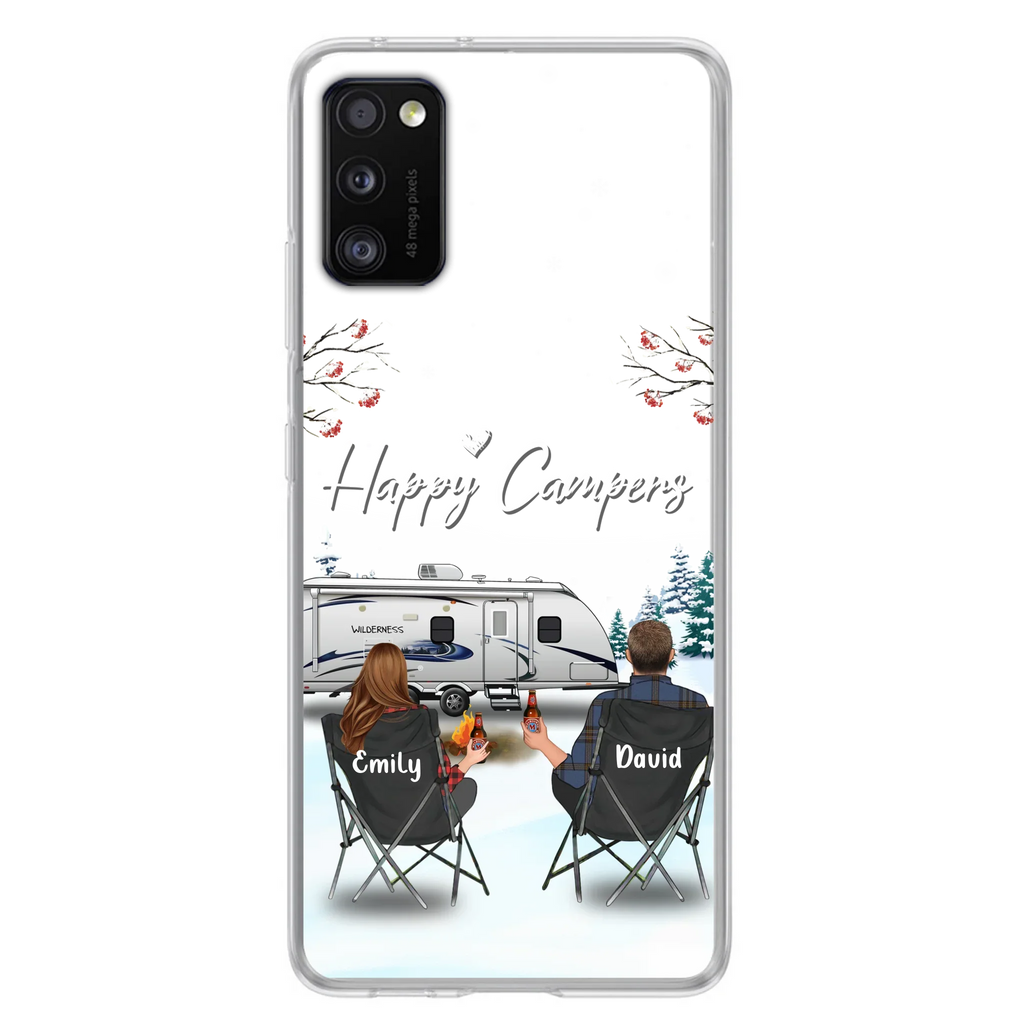 Personalized Camping Phone Case - Gift Idea For Camping Lover/Couple/Family/Friends - Happy Campers - Case For iPhone/Samsung