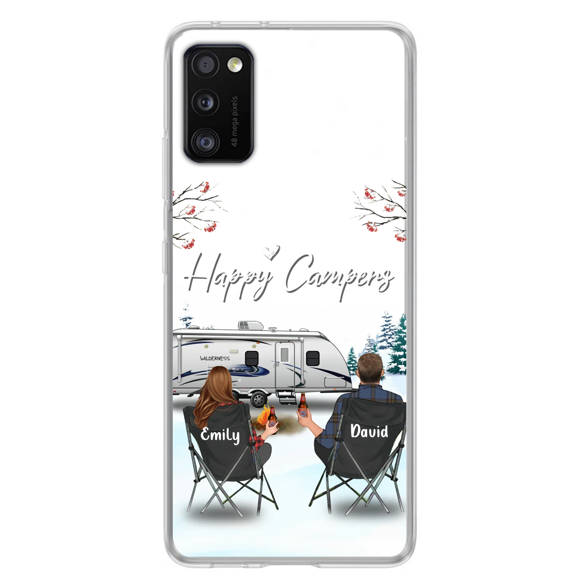 Personalized Camping Phone Case - Gift Idea For Camping Lover/Couple/Family/Friends - Happy Campers - Case For iPhone/Samsung