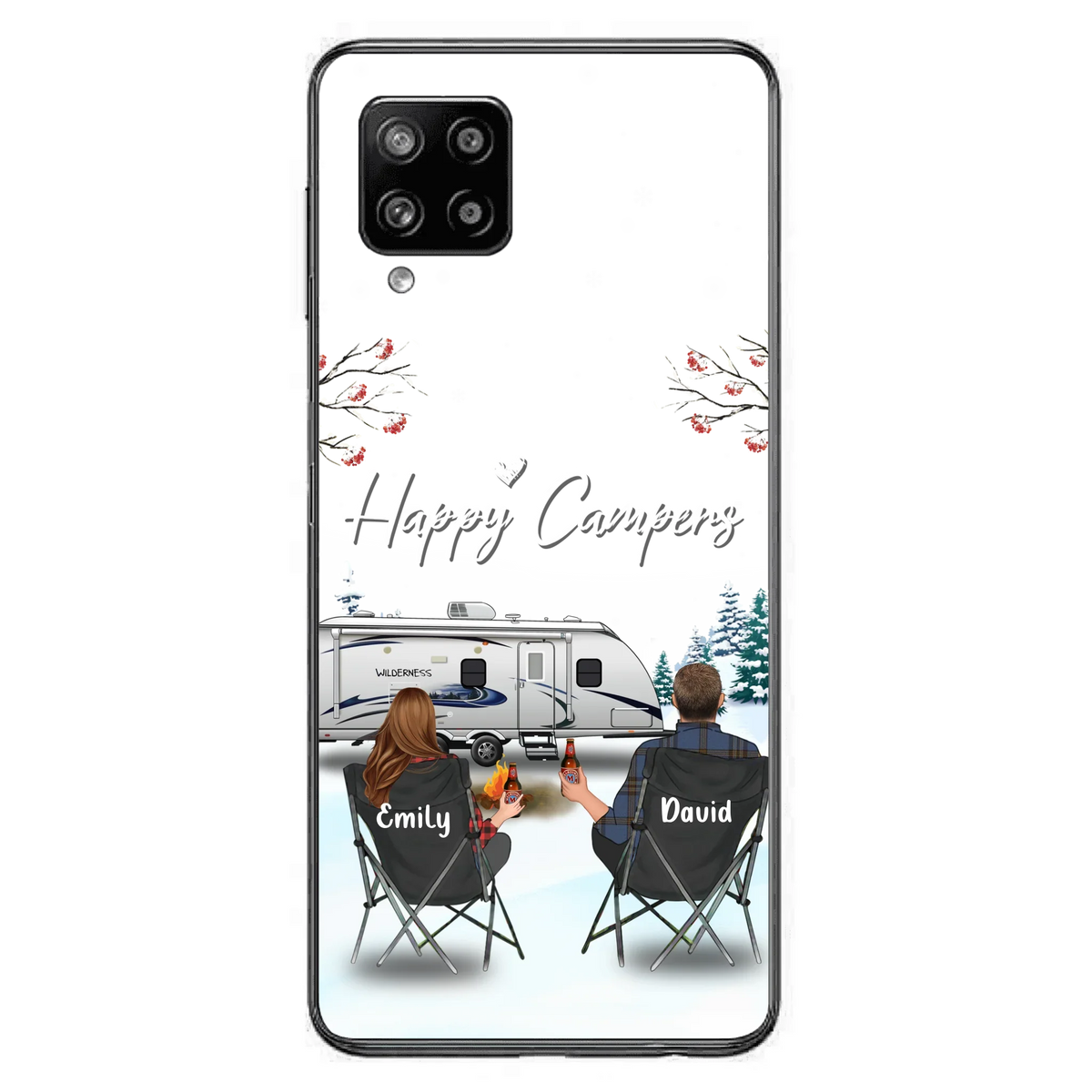 Personalized Camping Phone Case - Gift Idea For Camping Lover/Couple/Family/Friends - Happy Campers - Case For iPhone/Samsung