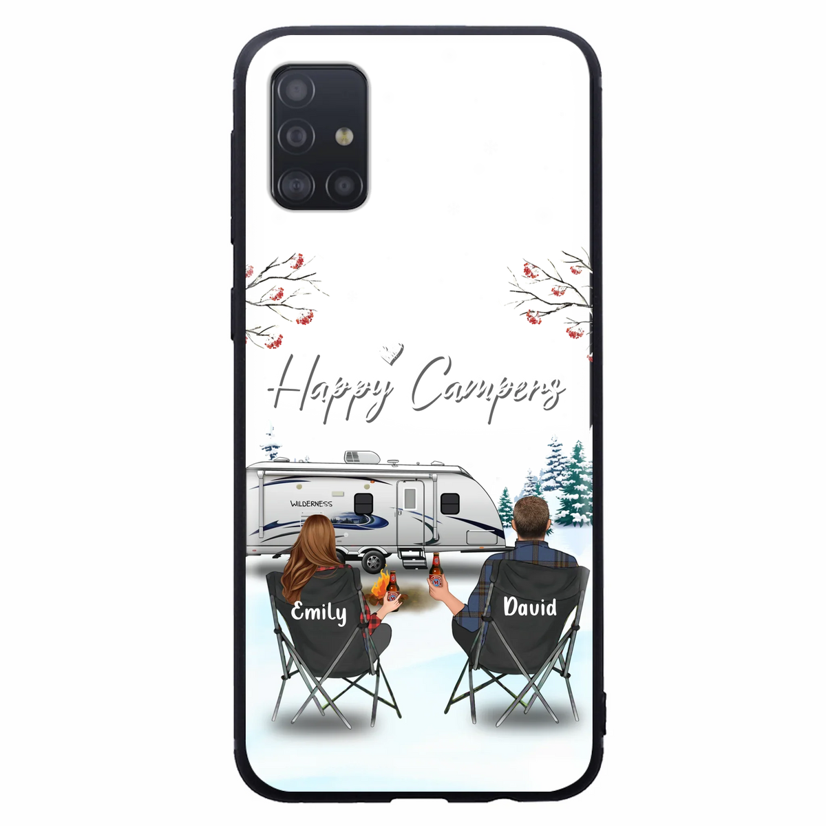 Personalized Camping Phone Case - Gift Idea For Camping Lover/Couple/Family/Friends - Happy Campers - Case For iPhone/Samsung