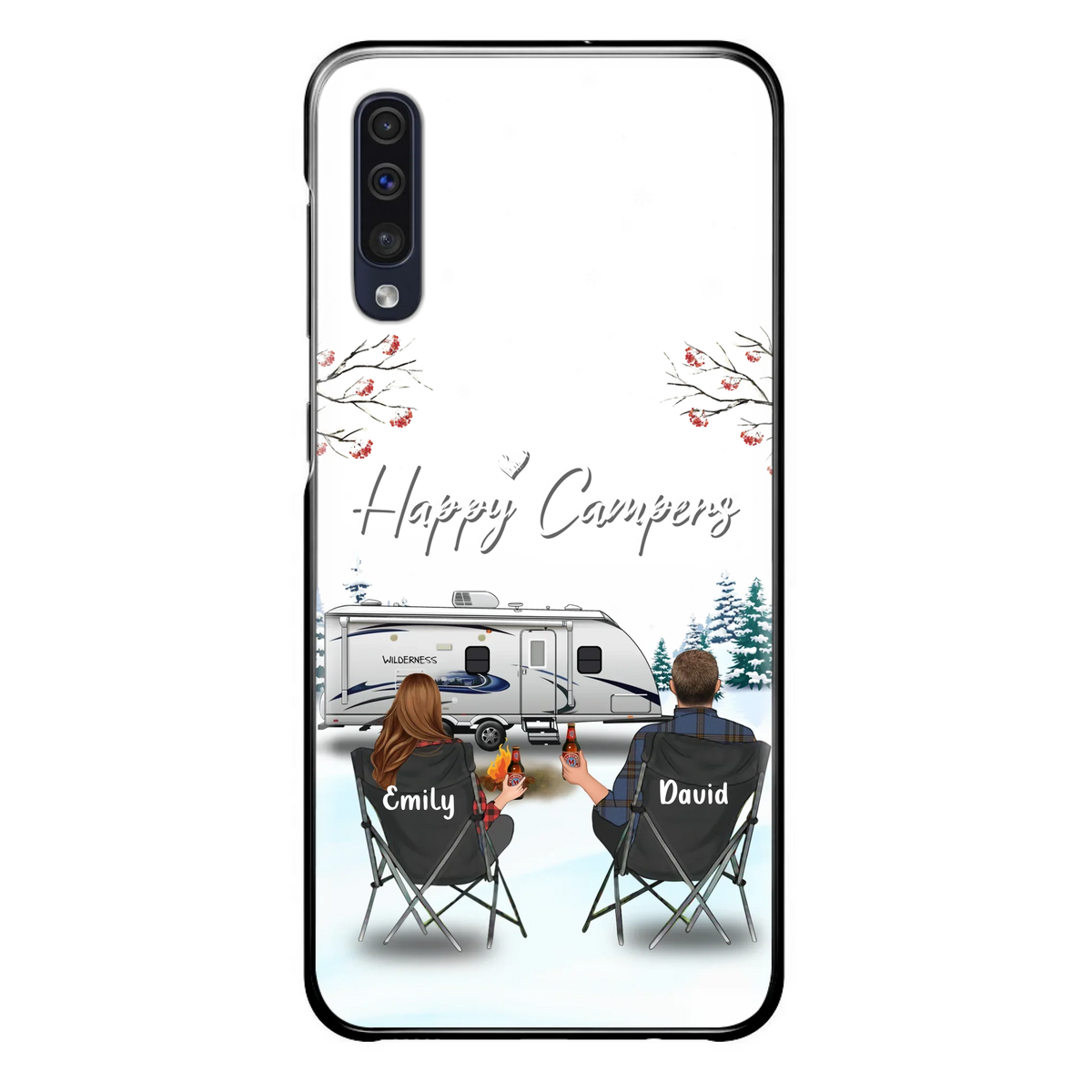 Personalized Camping Phone Case - Gift Idea For Camping Lover/Couple/Family/Friends - Happy Campers - Case For iPhone/Samsung
