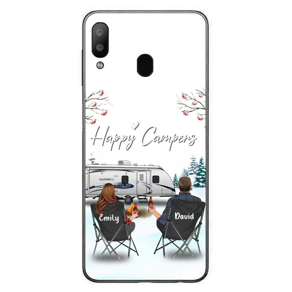 Personalized Camping Phone Case - Gift Idea For Camping Lover/Couple/Family/Friends - Happy Campers - Case For iPhone/Samsung