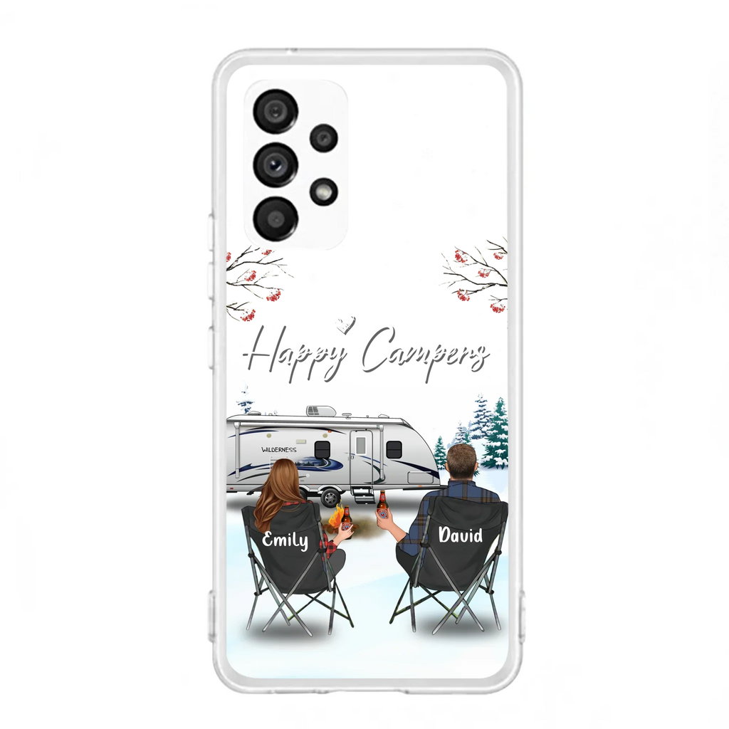 Personalized Camping Phone Case - Gift Idea For Camping Lover/Couple/Family/Friends - Happy Campers - Case For iPhone/Samsung